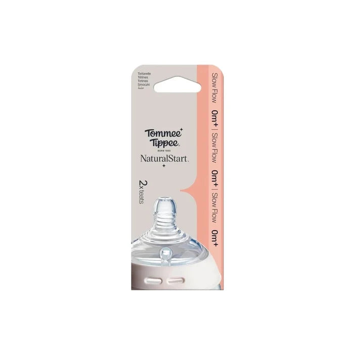Tommee Tippee Natural Start Baby Bottle Slow Flow Teats 0+ months Pack of 2 - ebebek