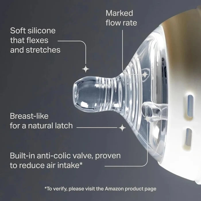 Tommee Tippee Natural Start Baby Bottle Slow Flow Teats 0+ months Pack of 2 - ebebek