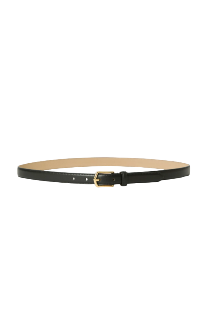B-Low the Belt Tova Leather Belt in black with gold buckle
