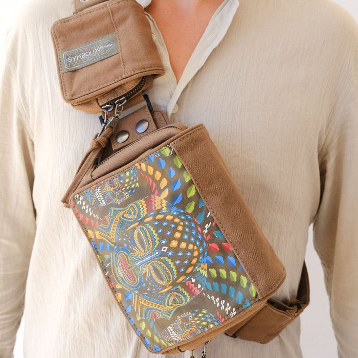 Trinfinity Belt Bag - Geometric faces with infinite loop sacred geometry by Symbolika