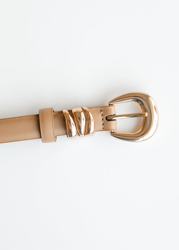 Triple Metal Keeper Leather Belt Accessories