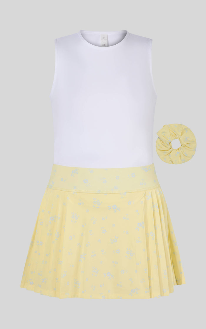 Tween Girls Tank, Pleated Skort, Scrunchie - 3 pc SET