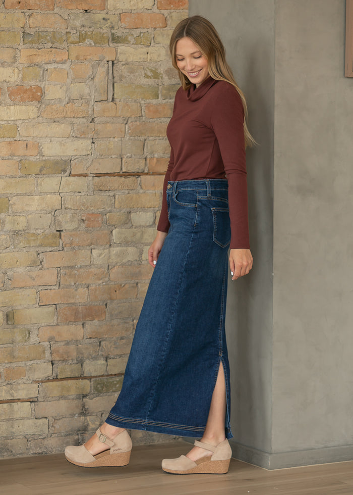 Ultra Soft Burgundy Basic Long Sleeve Turtleneck FF Tops