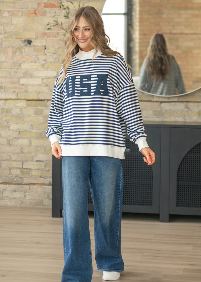 USA Mockneck Sweatshirt FF Tops