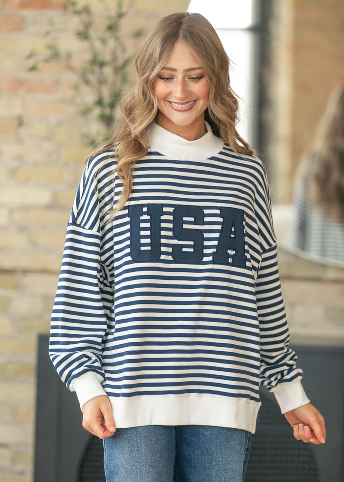 USA Mockneck Sweatshirt FF Tops