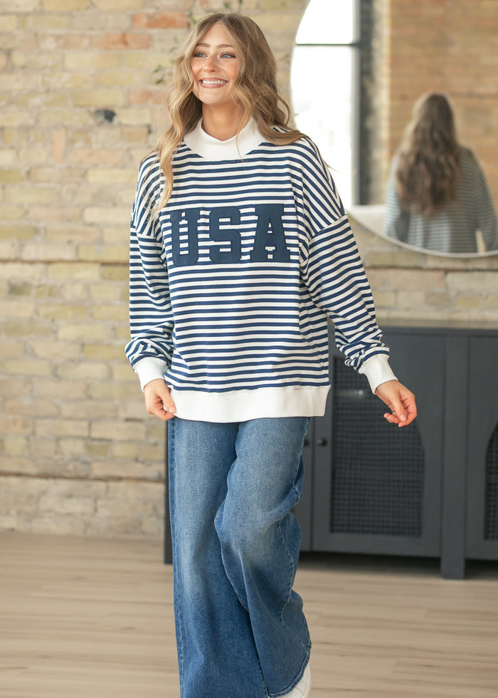 USA Mockneck Sweatshirt FF Tops