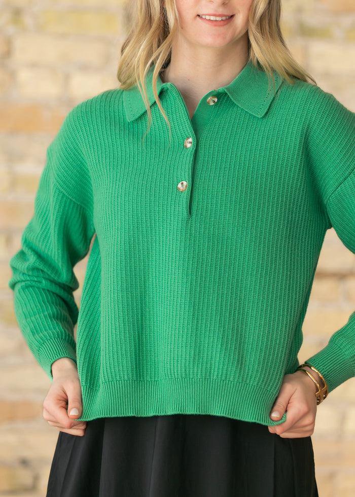Varley® Marlie Knit Polo Sweater FF Tops