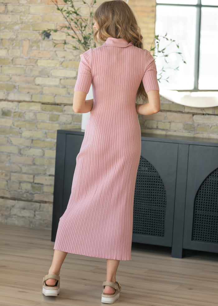 Varley® Mauve Joey Knit Maxi Dress FF Dresses