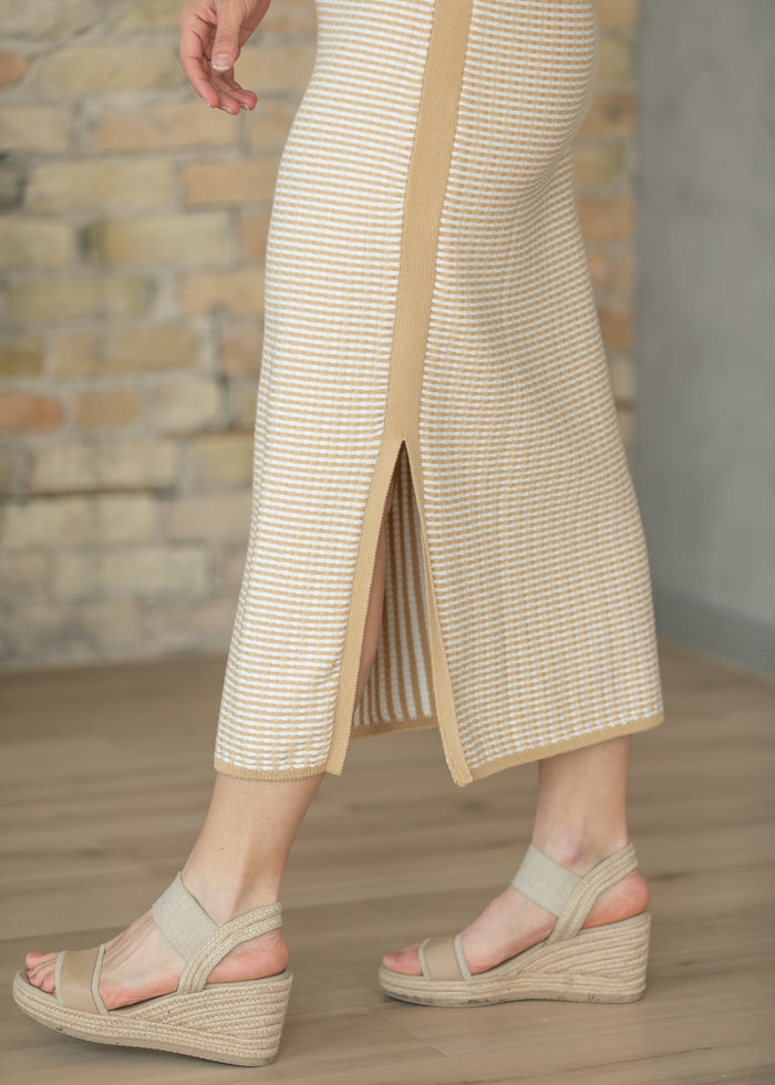 Varley® Tan Aoife Knit Maxi Dress FF Dresses