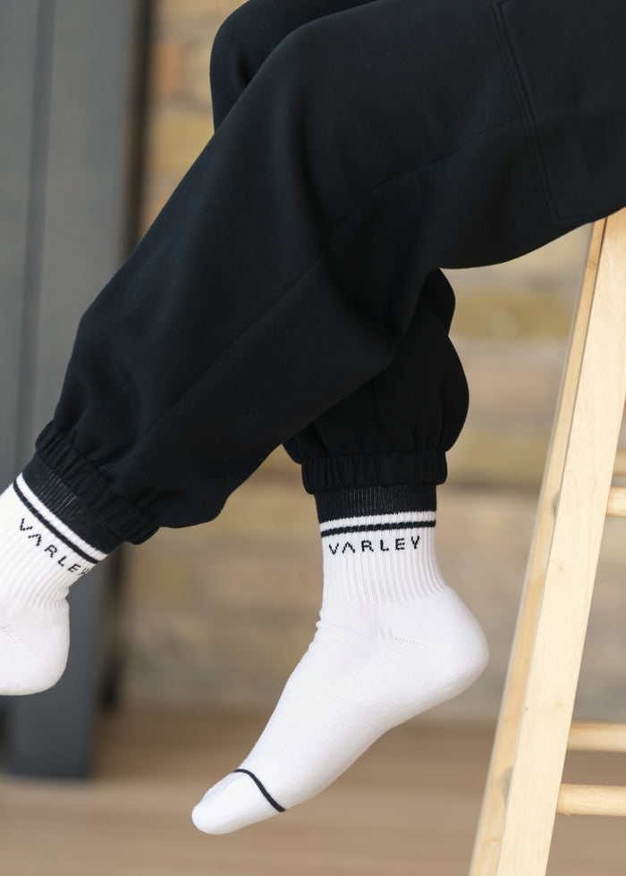 Varley® White Lenni Half Crew Sock Accessory