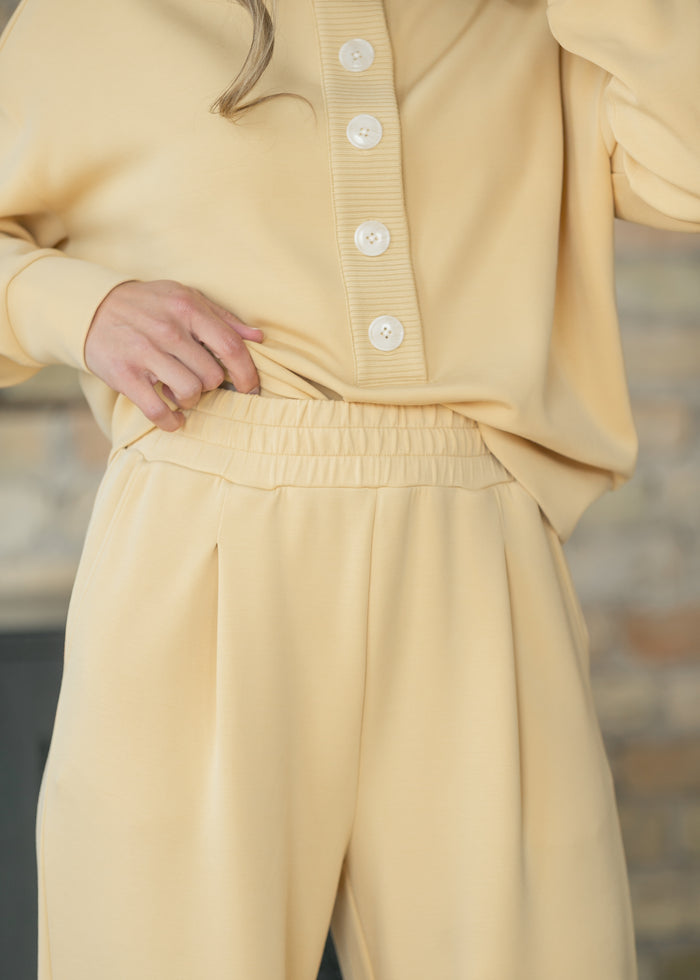 Varley® Yellow Extra Wide Leg Pant 29.5 FF Pants
