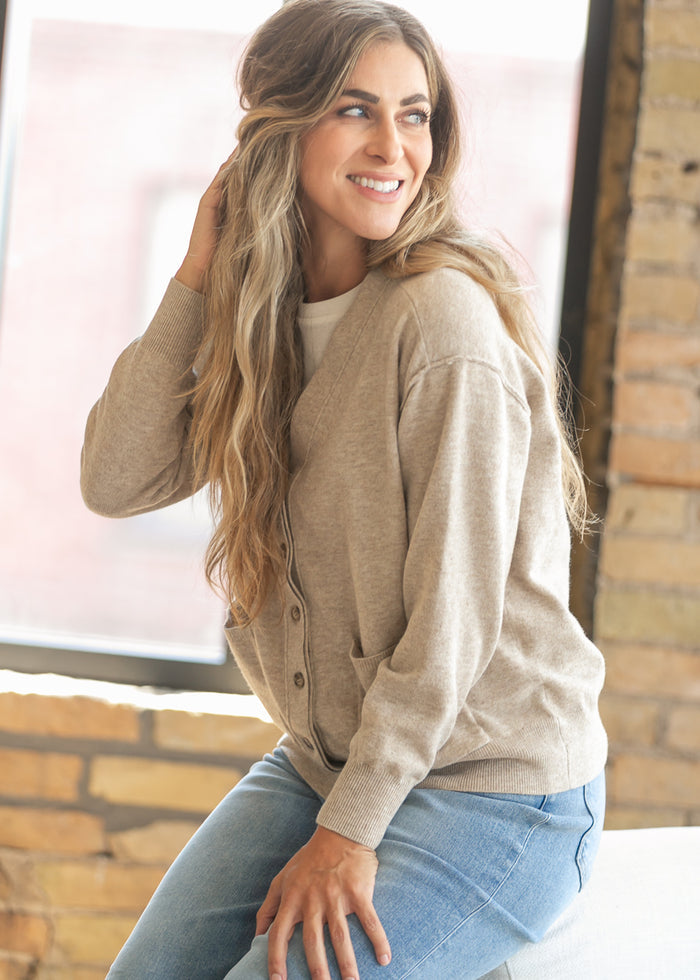 Varsity Style Button Up Cardigan FF Layering Essentials