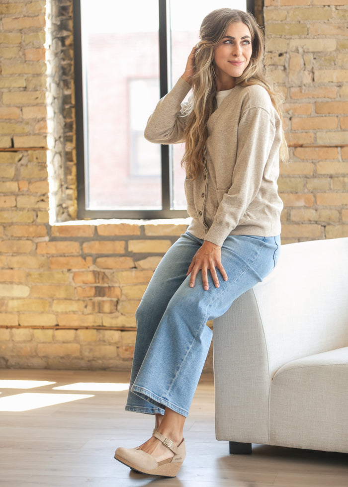 Varsity Style Button Up Cardigan FF Layering Essentials