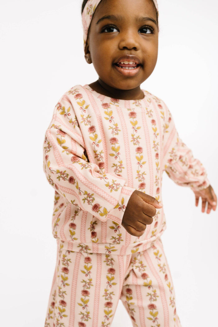 Vintage Floral Stripe Sweatsuit