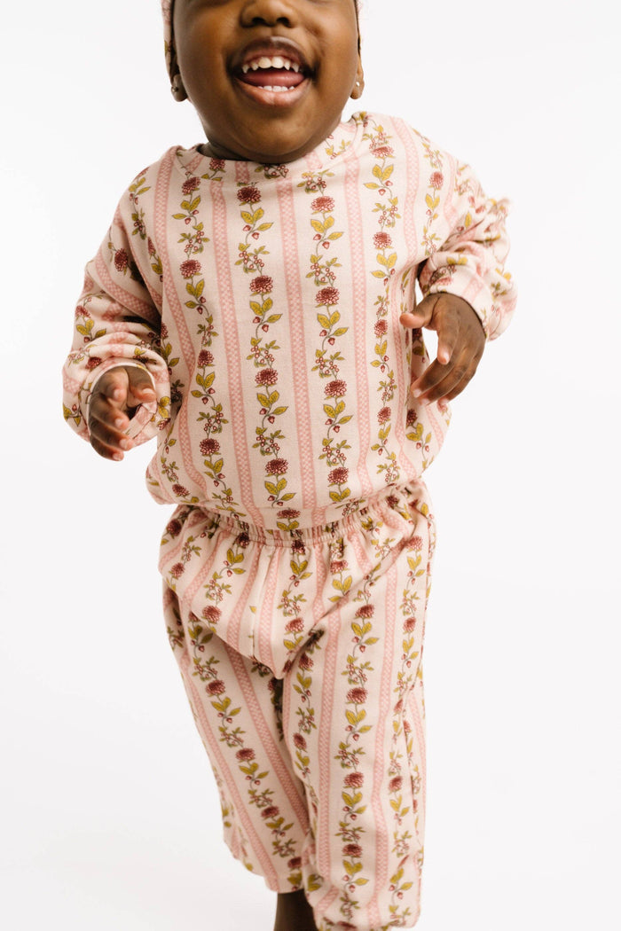 Vintage Floral Stripe Sweatsuit