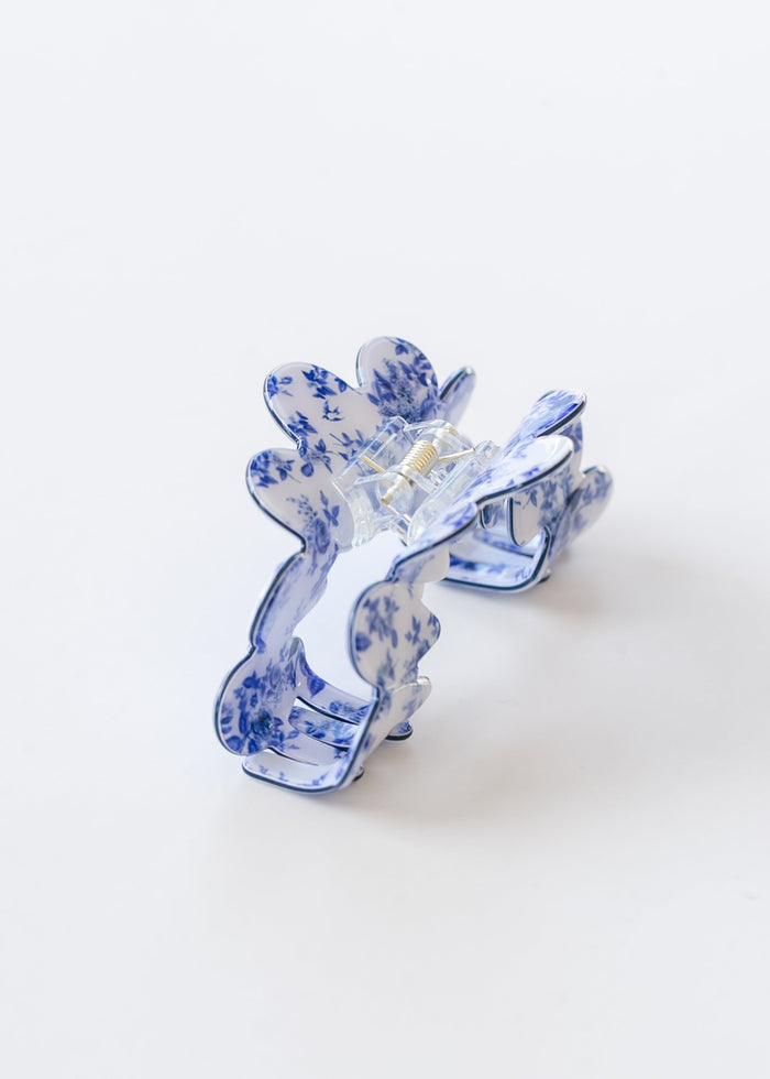 Vintage Porcelain Half Moon Claw Clip Accessory