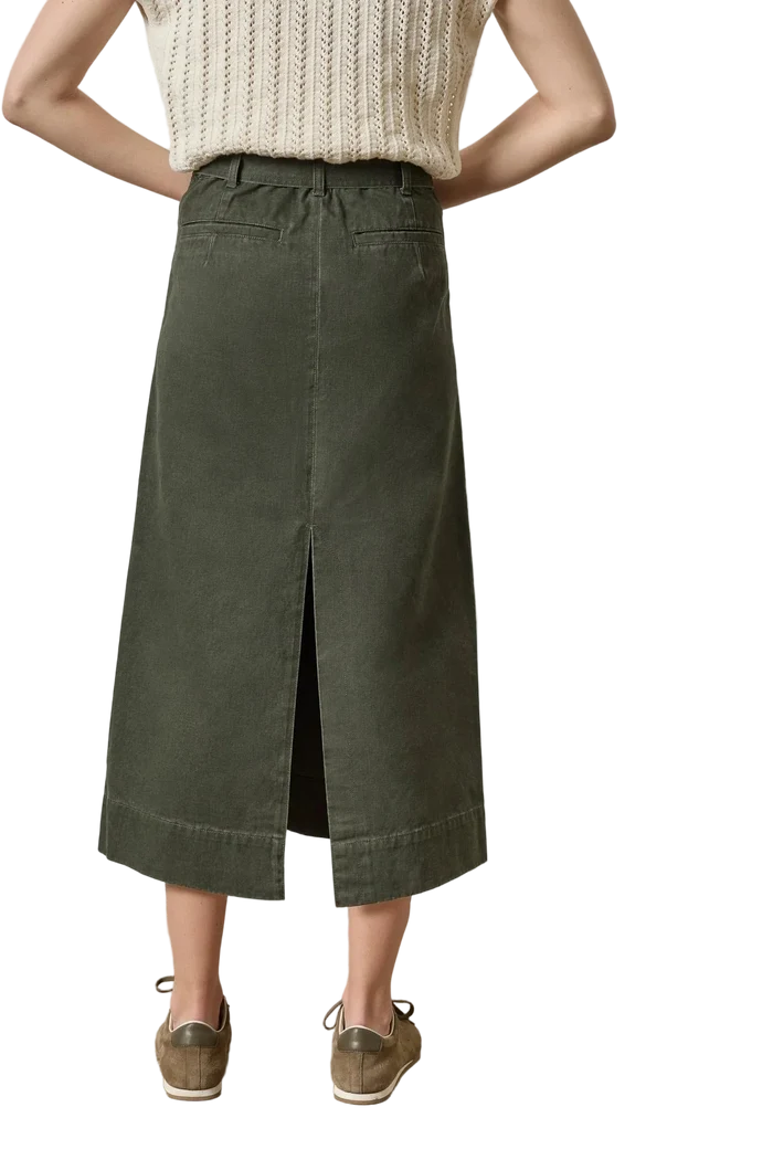 Washed Twill Utility Skirt