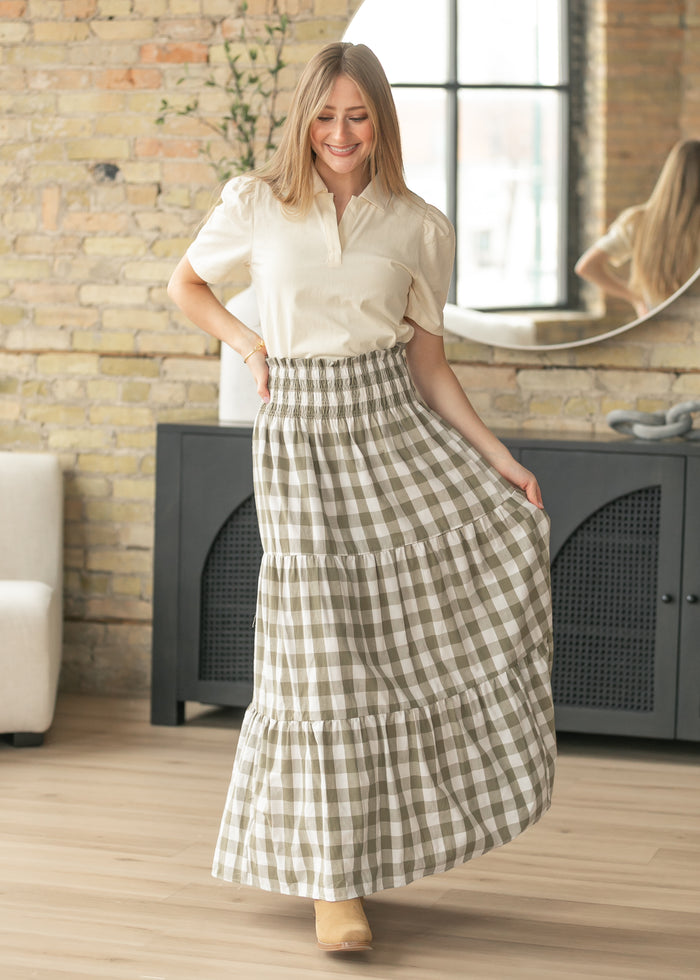 Willow Checkered Maxi Skirt FF Skirts