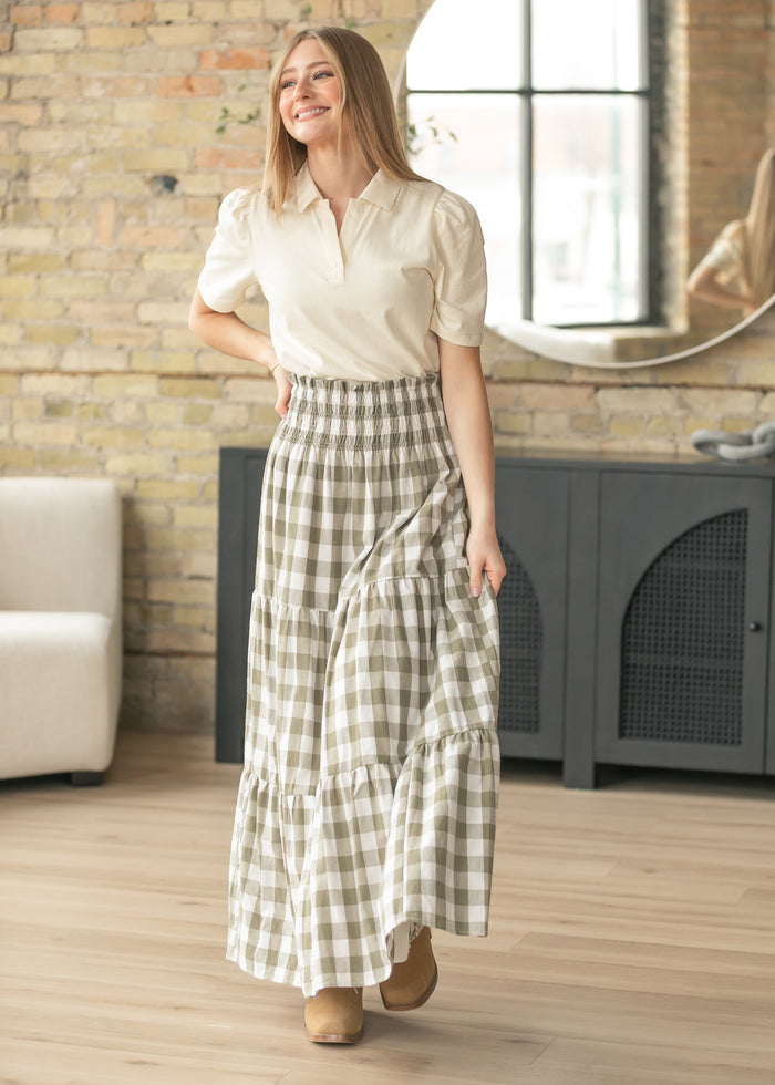 Willow Checkered Maxi Skirt FF Skirts