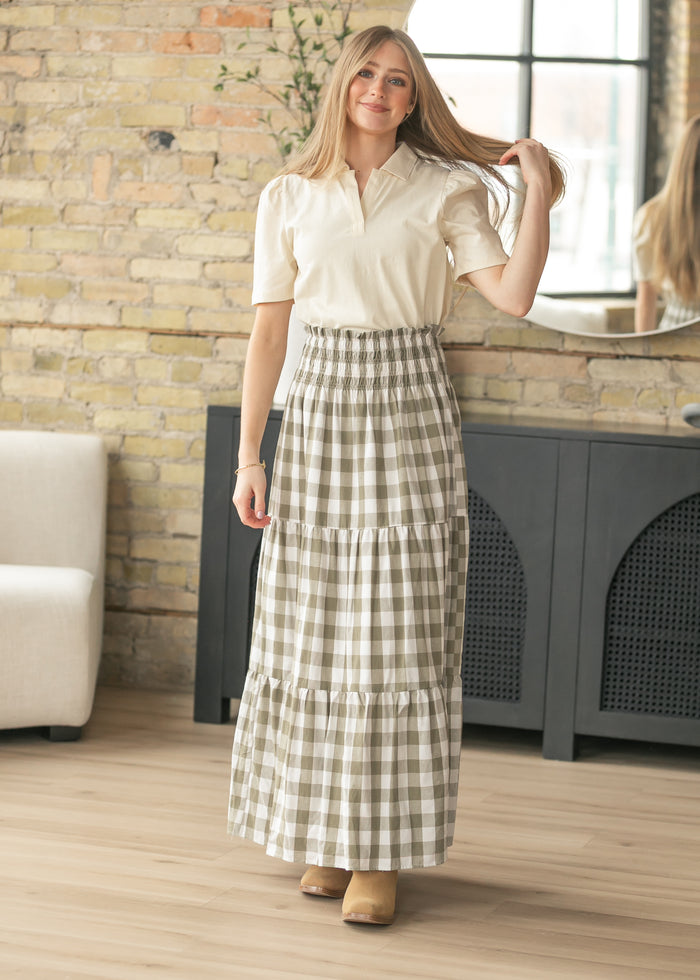 Willow Checkered Maxi Skirt FF Skirts