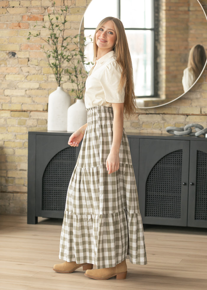 Willow Checkered Maxi Skirt FF Skirts