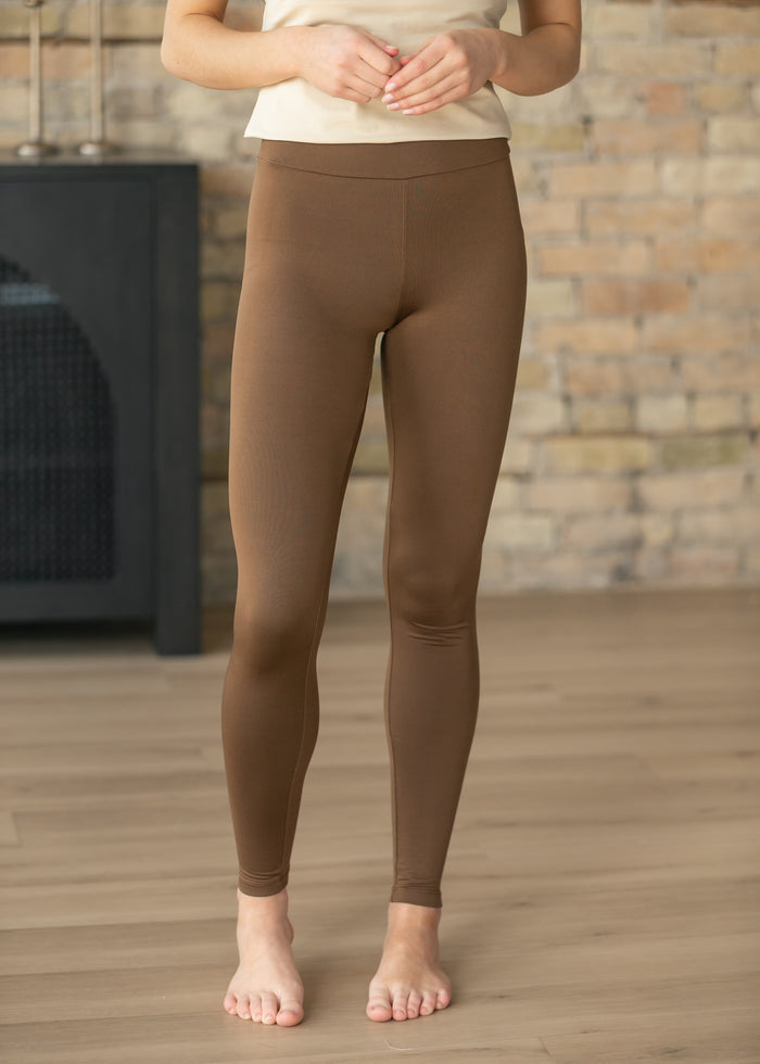 Women's Brown No Cling Leggings IC Layering Essentials