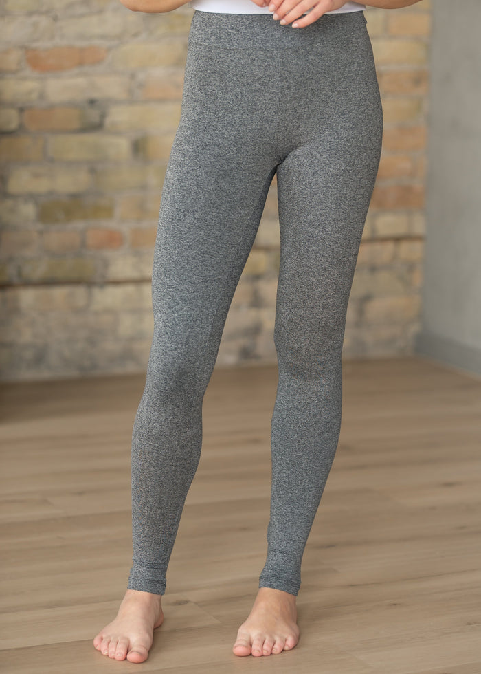 Women's Heather Gray No Cling Leggings IC Layering Essentials