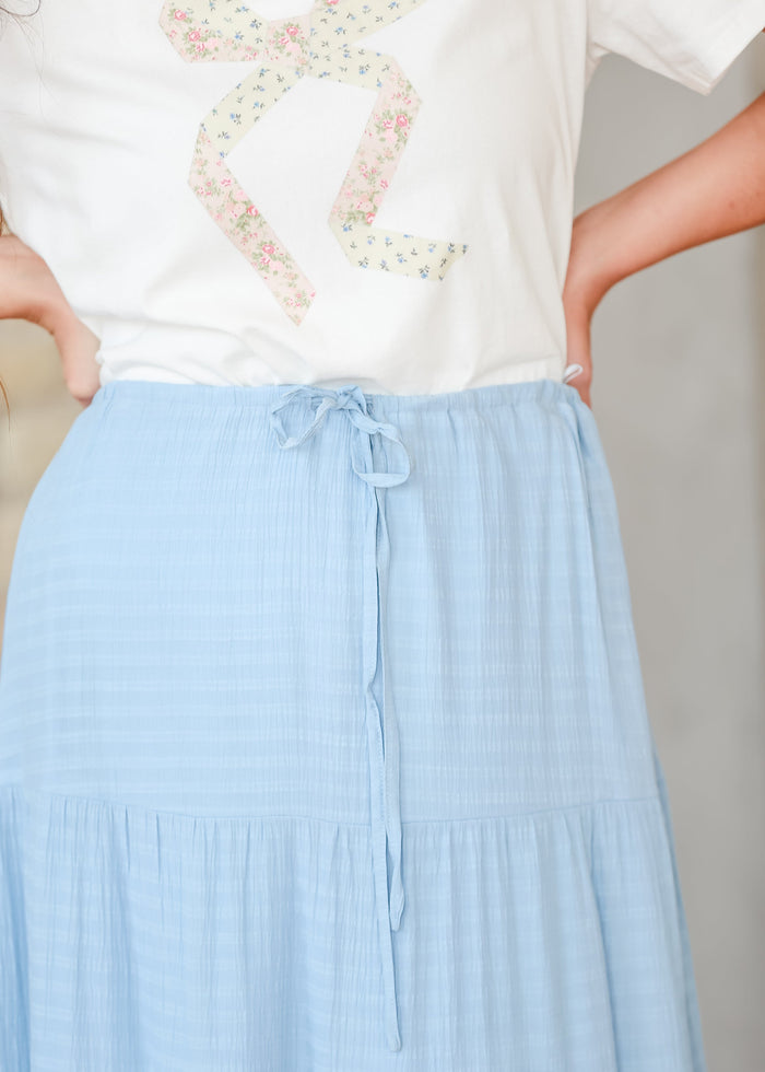 Woven Tiered Drawstring Maxi Skirt FF Skirts
