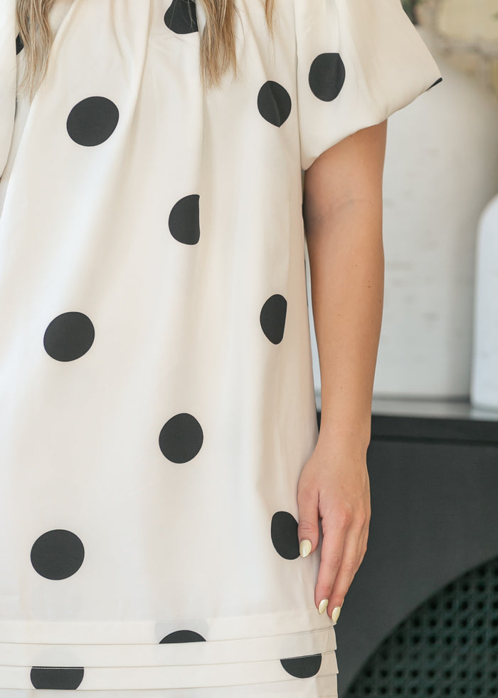 Wrenley Polka Dot Midi Dress FF Dresses