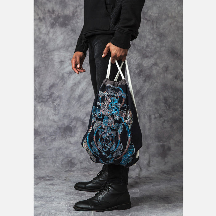 Yogabhoga Drawstring Bag Drawstring Bag - Back View by Symbolika