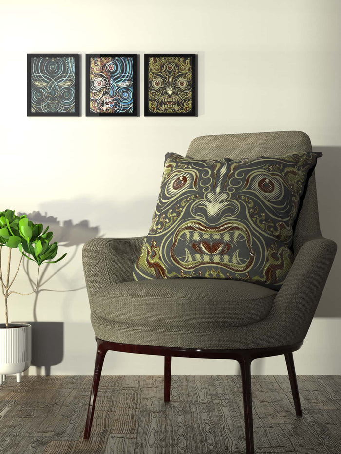 Yogabhoga Fire Face Cushion - symbolika