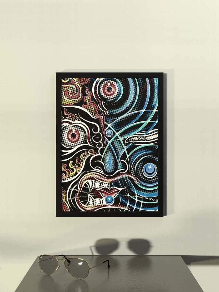 YogaBhoga MIX Face Framed Poster - symbolika
