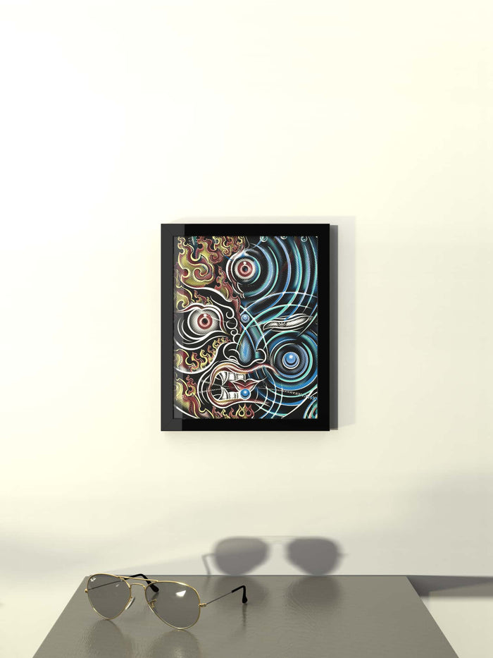 YogaBhoga MIX Face Framed Poster - symbolika
