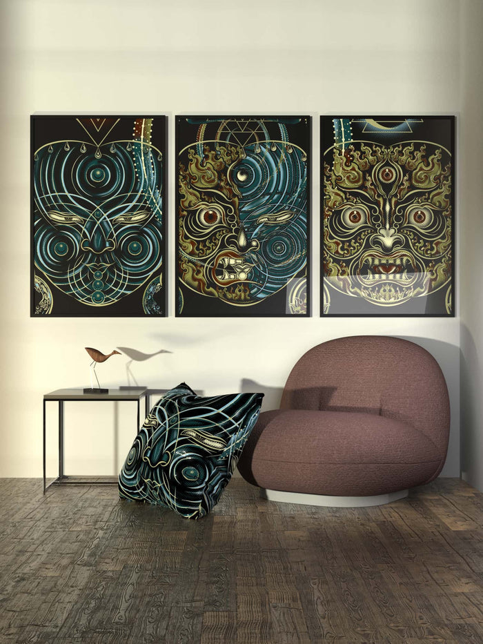 YogaBhoga MIX Face Framed Poster - symbolika