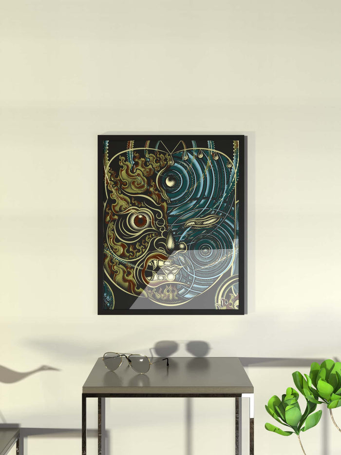YogaBhoga MIX Face Framed Poster - symbolika