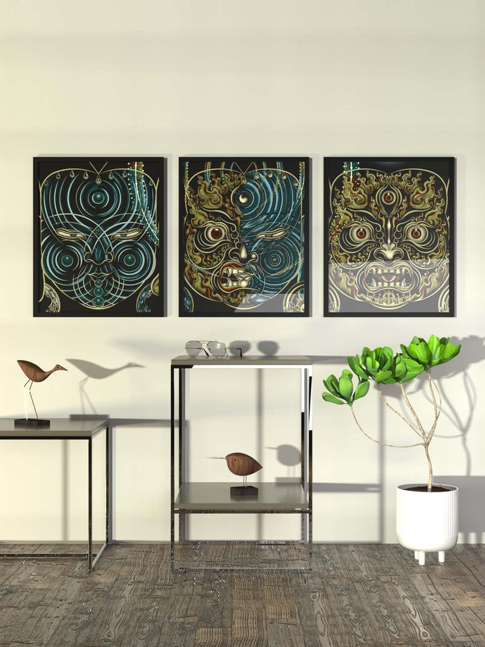 YogaBhoga MIX Face Framed Poster - symbolika