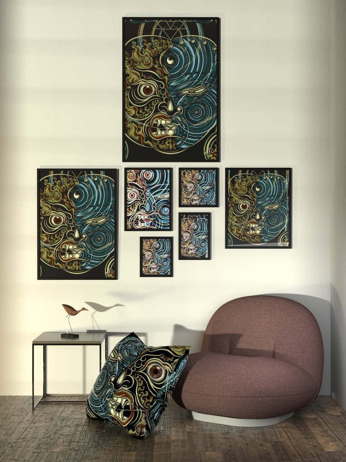 YogaBhoga Water Face Framed Poster - symbolika