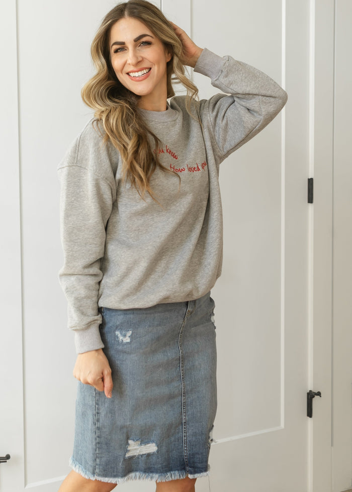 You Are Loved Embroidered Sweatshirt FF Tops
