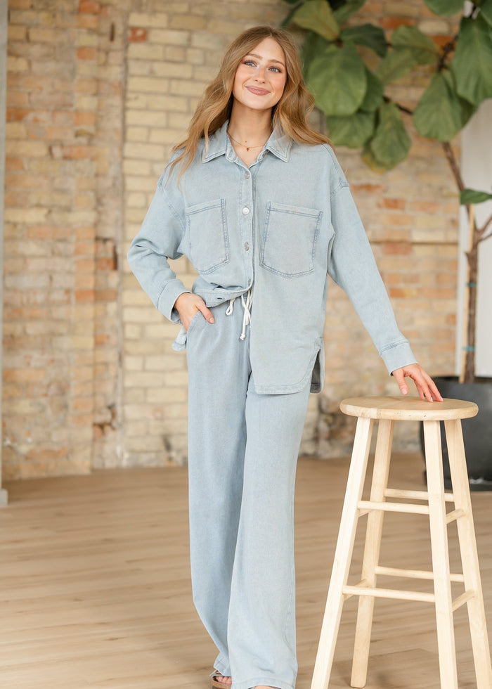 Z Supply® Ocean Air Hunter Knit Denim Pant FF Pants