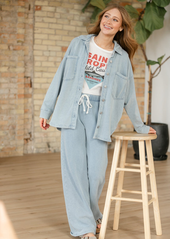 Z Supply® Ocean Air Hunter Knit Denim Pant FF Pants