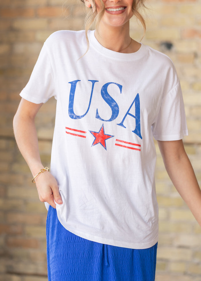 Z Supply® USA Star Boyfriend Tee FF Tops