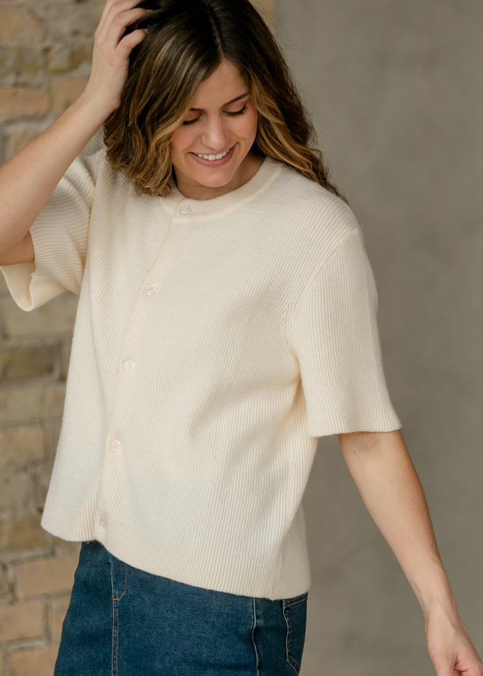 Zadie T-shirt Button Front Cardigan IC Layering Essentials