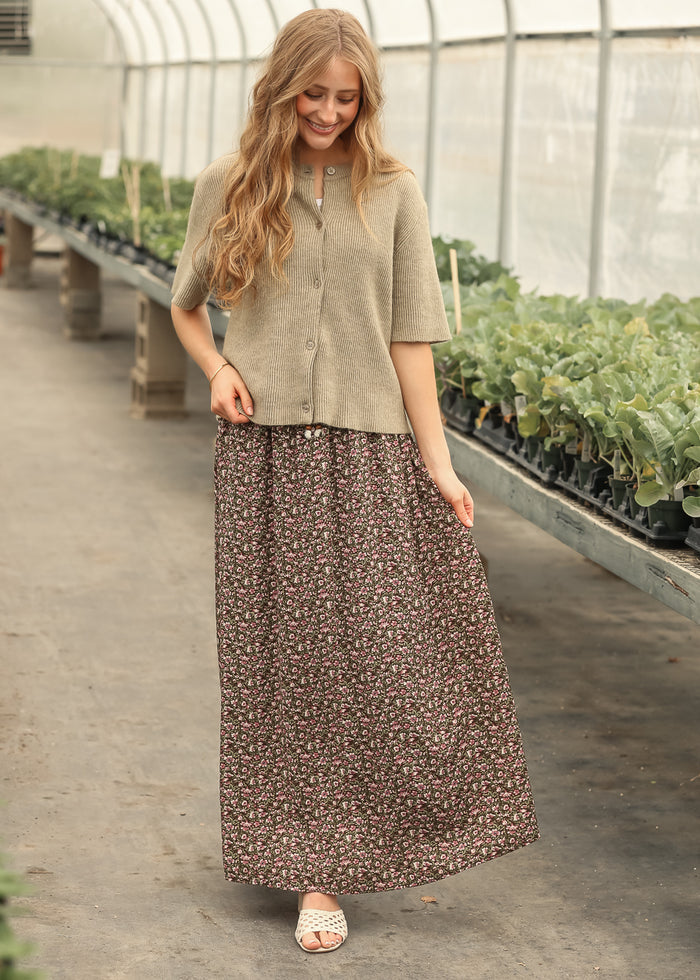 Zadie Taupe Short Sleeve Button Cardigan IC Layering Essentials